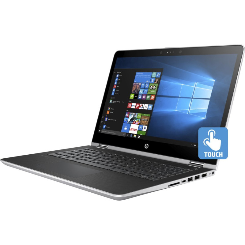 HP Pav x360 i3-7100U 14" 4GB 500GB W10H Touch Silv HP Pav x360 i3-7100U 14" 4GB 500GB W10H Touch Silv