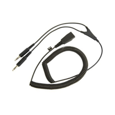 Cordon Jabra coiled Qd avec deux connecteurs jack 3.5 mm (8734-599)
