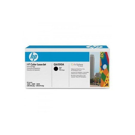 HP 124A Black Original LaserJet Toner CartridgeHP CLJ 2600/2605/1600 Black Crtg (Référence Q6000A)