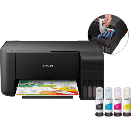 Epson Jet d'encre L3111 MEAF Multifonction 3 en 1 33ppm ,USB ,livrée avec Encre Noir 8100 pages.