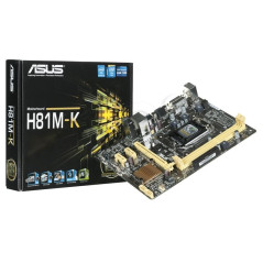 Asus carte mère Intel Socket 1150-c h81m DDR3x2 16GB 1600mhz DVI-D mATX
