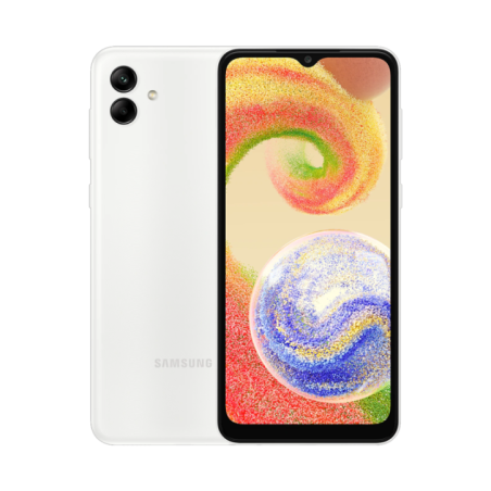 SAMSUNG Smartphone A04 White 65" Octa Core 4Go 64Go Android 4G 5Mp 50Mp 2Mp 12M
 (Référence SM-A045FZWGMWD)