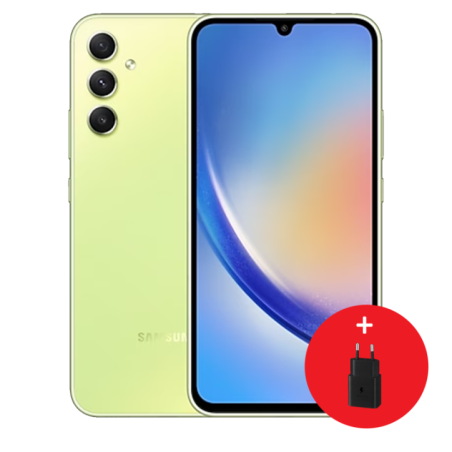 SAMSUNG Smartphone A34 Awesome Lime 66" OctaCore 8Go 128Go Android 5G DS 13Mpx48Mpx8Mpx5Mpx 12M
 (Référence SM-A346ELGCMWD)