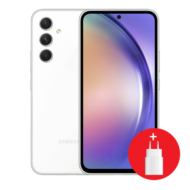 SAMSUNG Smartphone A54 Awesome white 64" Exynos 8Go 128Go Android 5G DS 32Mpx50Mpx12Mpx5Mpx 12M (SM-A546EZWCMWD)