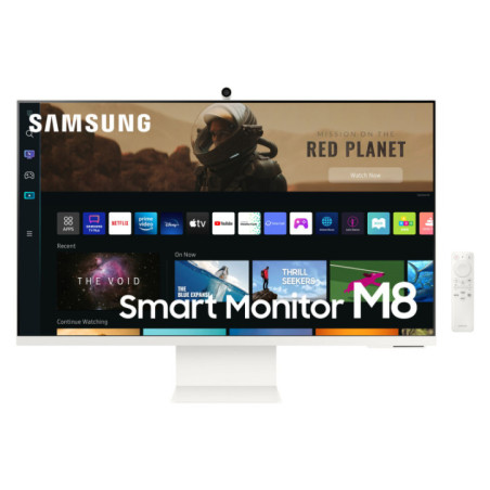 SAMSUNG moniteur flat 32" SMART ULTRA HD 4k 38402160 serie 8 Blanc Avec camera intgeré garantie 12M (LS32BM801UMXZN)
