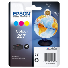 EPSON Monobloc Globe 267 - encre DURABrite Ultra 3 couleurs WF 100
 (Référence C13T26704010)