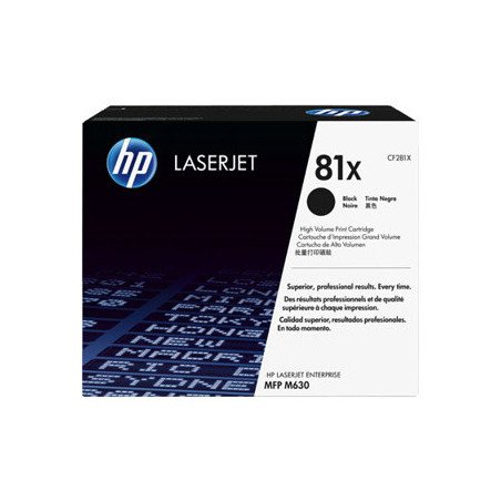 HP 81X High Yield Black Original LaserJet Toner CaHP LJ M605/M606/M630 MFP/M625 MFP Black Crtg (Référence CF281X)