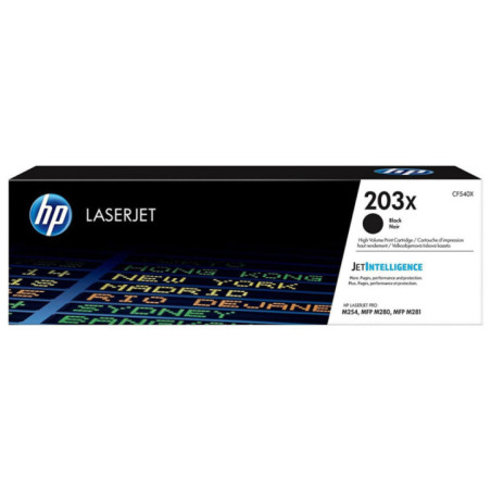 HP 203X Black LaserJet Toner Cartridge 3,200HP CLJet M254/MFP M280/MFP M281 (Référence CF540X)