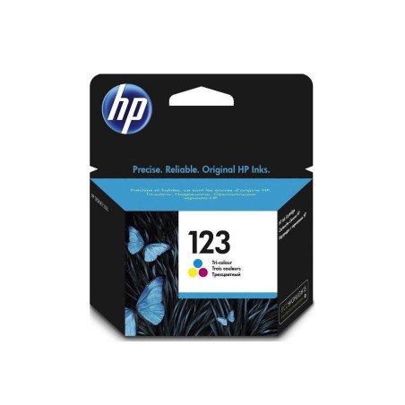 HP 123 Tri-color Original Ink CartridgeHP Officejet 4655 /HP Deskjet 2130/3630/3733 (Référence F6V16AE)