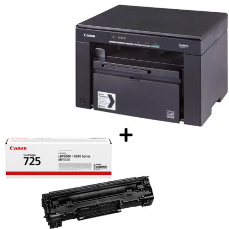 Promo Canon Laser i-SENSYS MF3010 Mono MFP 3en1 A4 PPM B&W 18+Canon Cartridge 725 (yield 1600page (DS5611)