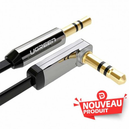 Ugreen Cable Audio Jack flat Angled 3.5mm1.5M (10598)