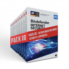Pack 10 - Bitdefender Internet Security 1 User 12 (BD_IS-1_12 PACK10)