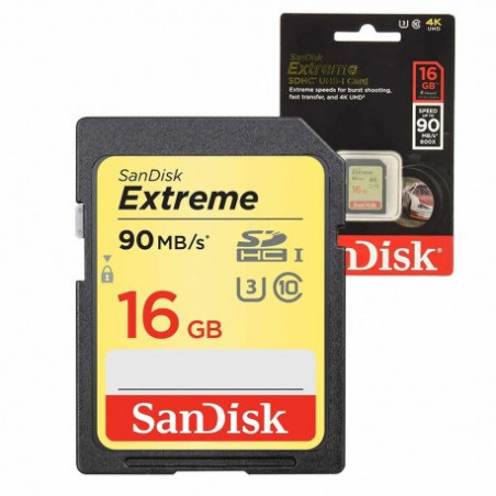 SANDISK CARTE MEMOIRE SDHC SDX 16GB EXTREME (SDSDXNE-016G-GNCIN)