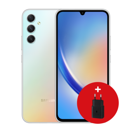 SAMSUNG Smartphone A34 Awesome silver 66" OctaCore 8Go 128Go Android 5G DS 13Mpx48Mpx8Mpx5Mpx 12M
 (Référence SM-A346EZSCMWD)