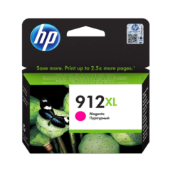 HP 912XL High Yield Magenta Original Ink CartridgePour OJ 8023
 (Référence 3YL82AE)