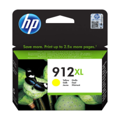 HP 912XL High Yield Yellow Original Ink CartridgePour OJ 8023
 (Référence 3YL83AE)