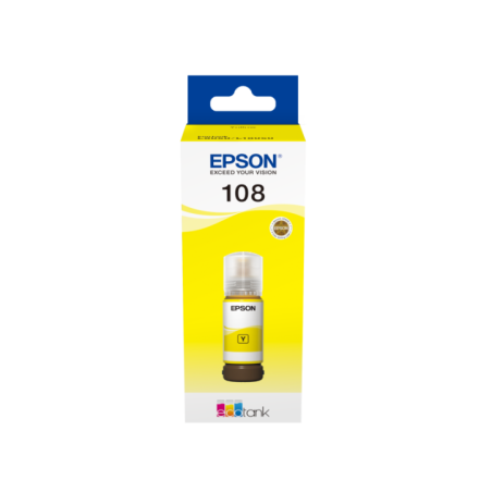 EPSON 108 EcoTank Yellow ink bottle pour L8050
 (Référence C13T09C44A)