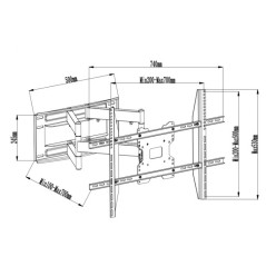 Support mural mobile pour Ecrans taille de 40 à 100 Pouces DIGITAL (DGT22-WMX020)